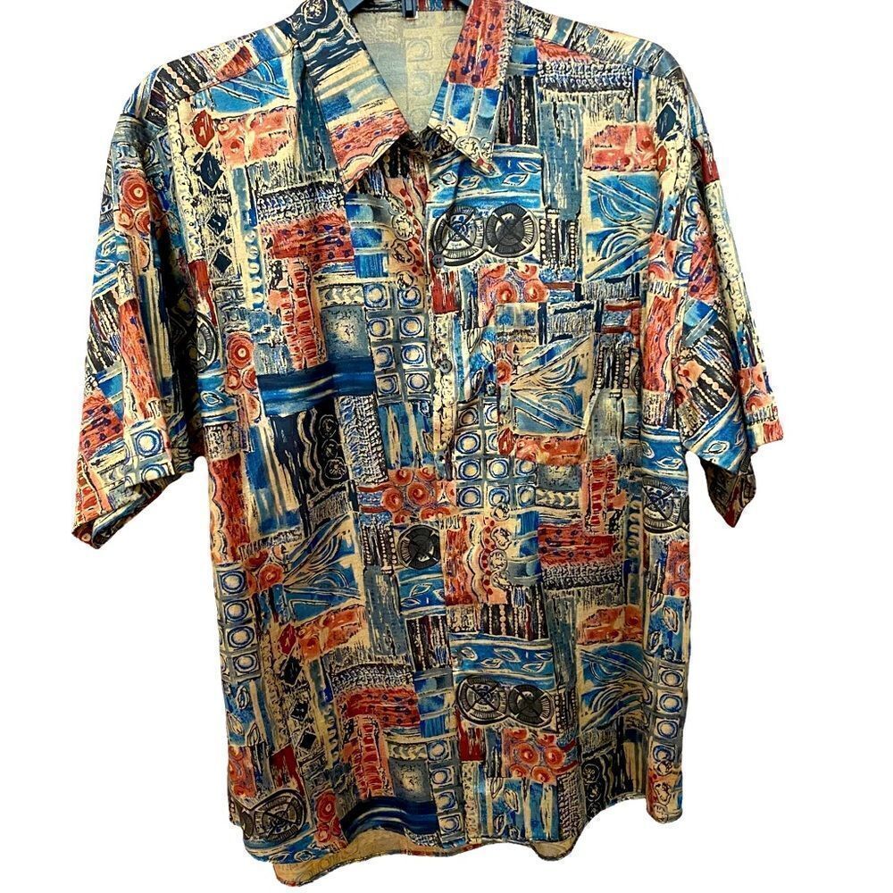 Thai Silk Top Unisex Sz L Vintage